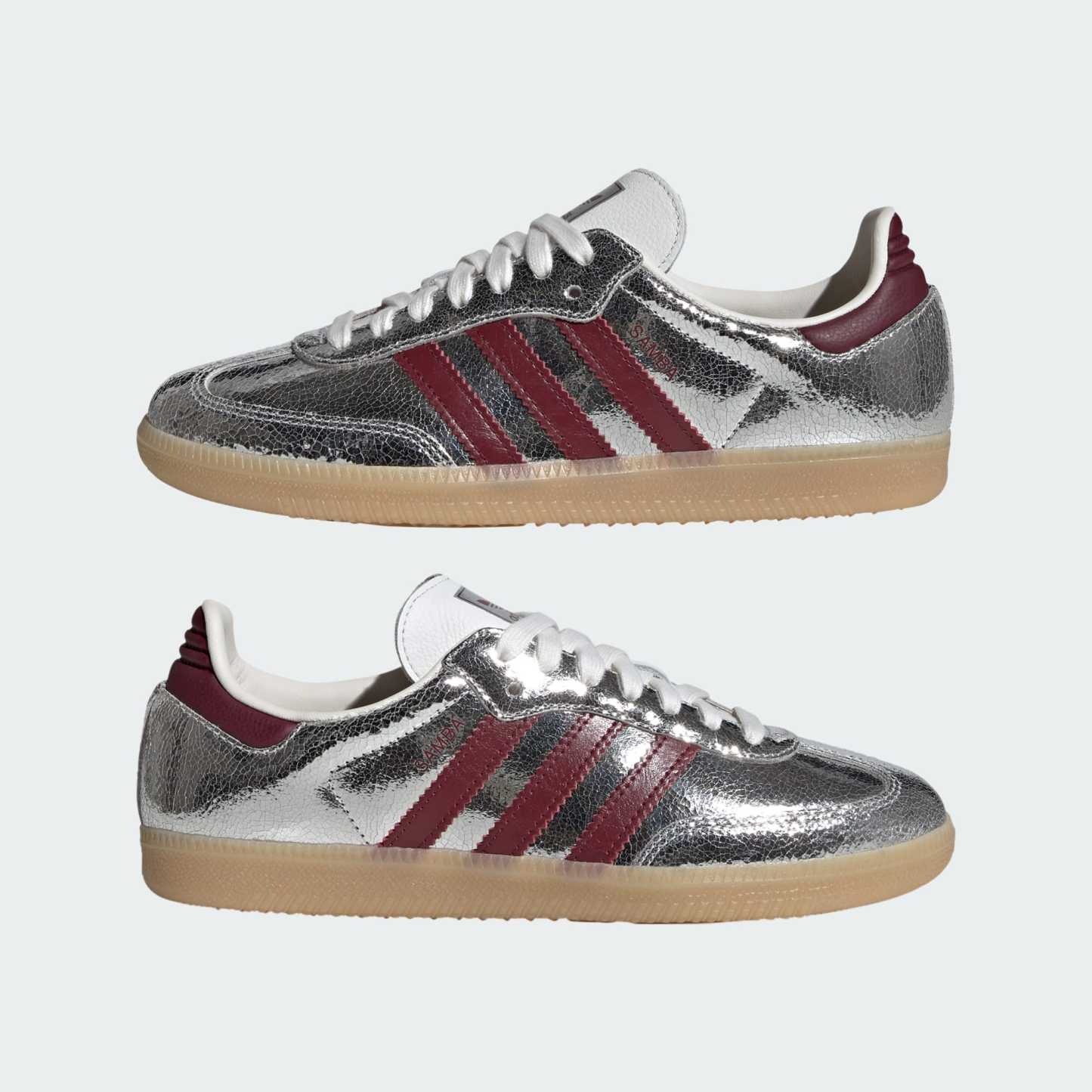 Samba OG Ayakkabı - Silver Metallic / Shadow Red / Core White - KI9386 - Görsel 7