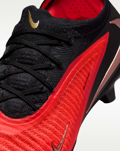 Nike Phantom 6 Low Elite Kuru Çim Zemin Kramponu - Bright Crimson/Bright Crimson/Siyah