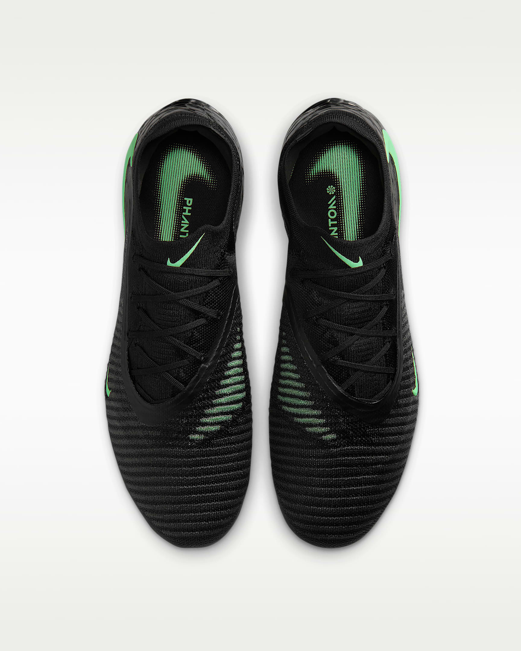 Nike Phantom 6 Low Elite Kuru Çim Zemin Kramponu - Siyah/Siyah/Illusion Green