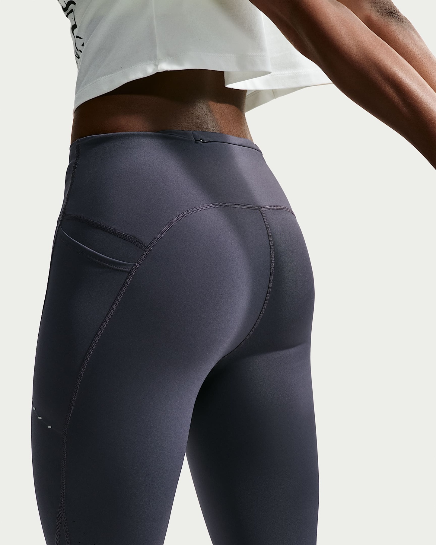 Nike Swift Yüksek Belli Bilek Üstü Cepli Kadın Koşu Taytı - Gridiron