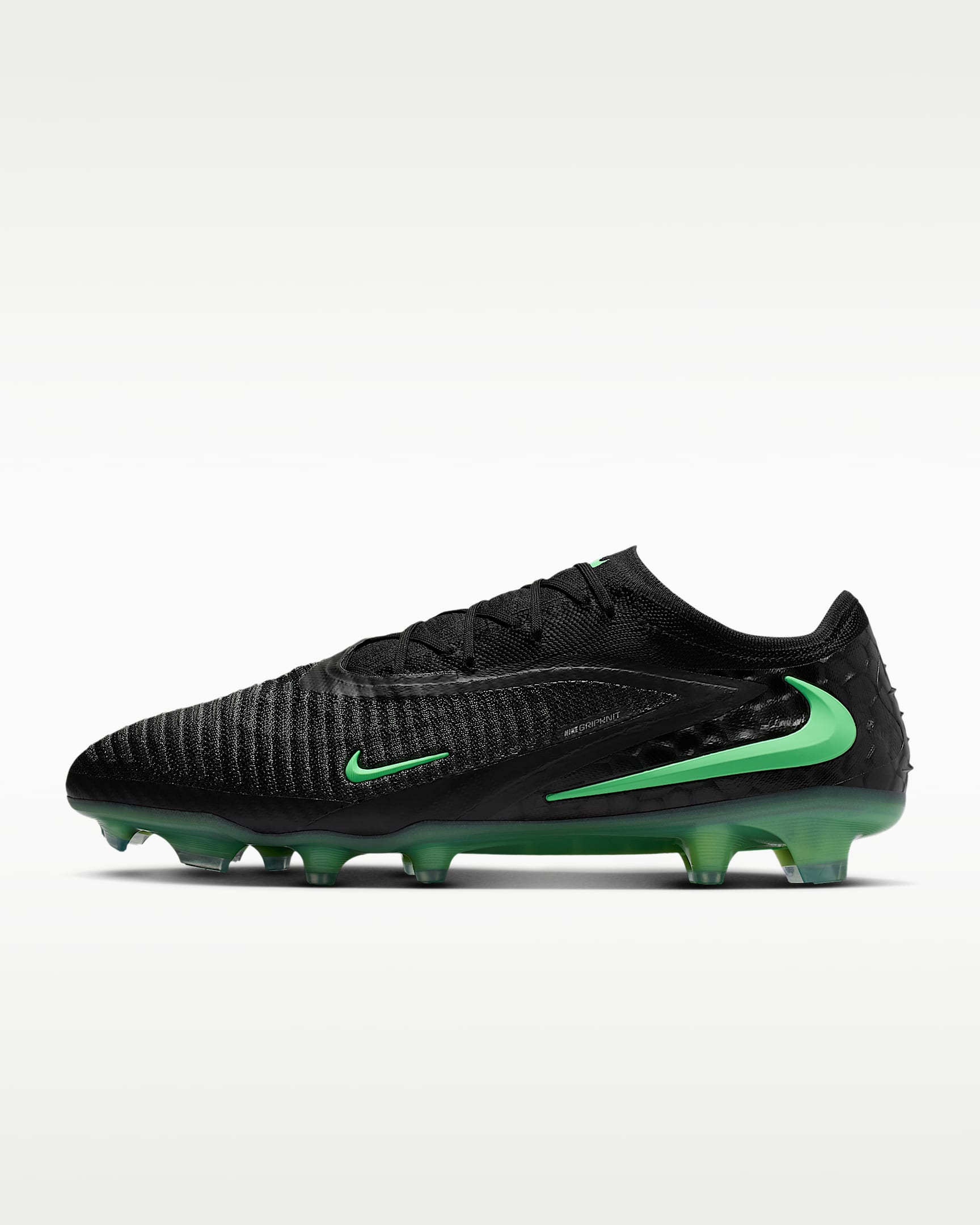 Nike Phantom 6 Low Elite Kuru Çim Zemin Kramponu - Siyah/Siyah/Illusion Green