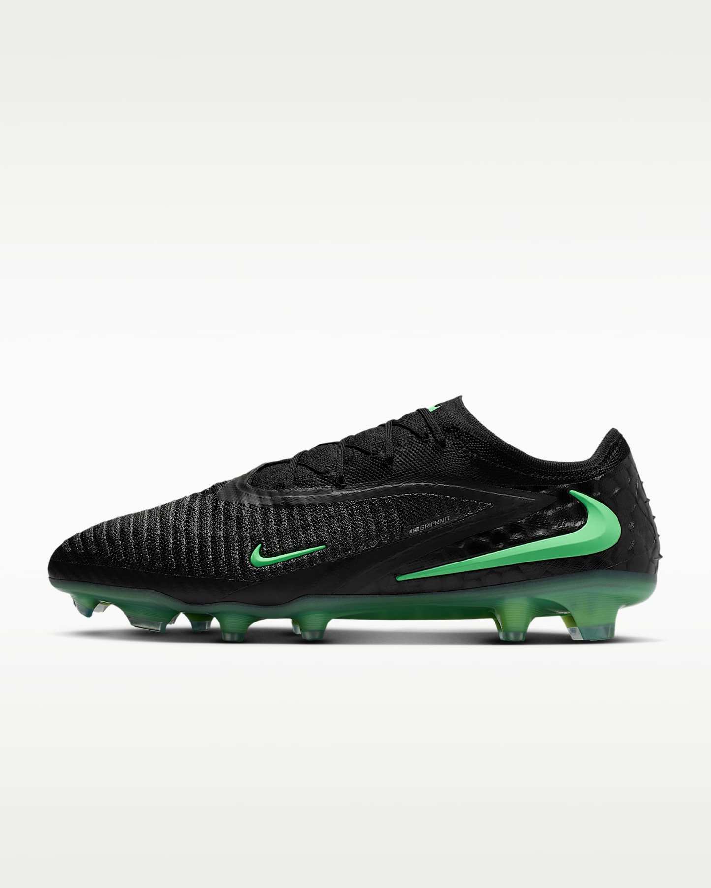 Nike Phantom 6 Low Elite Kuru Çim Zemin Kramponu - Siyah/Siyah/Illusion Green