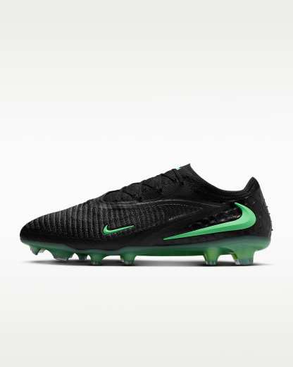 Nike Phantom 6 Low Elite Kuru Çim Zemin Kramponu - Siyah/Siyah/Illusion Green