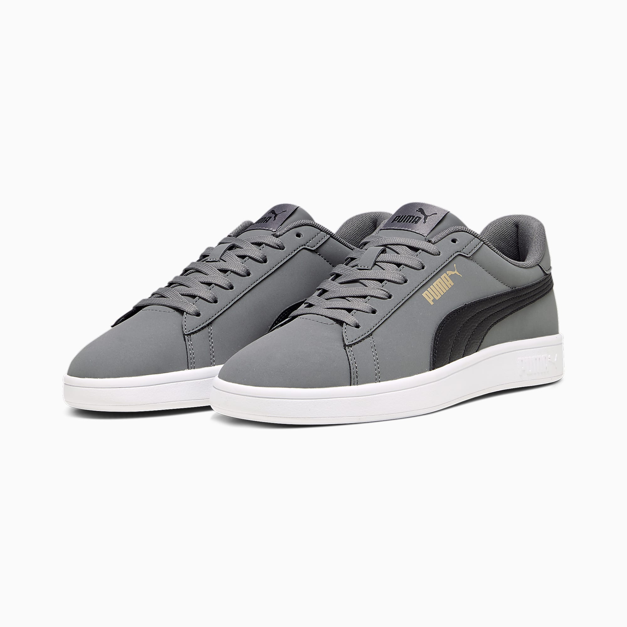 PUMA Smash 3.0 Buck Ayakkabı - Cool Dark Gray-PUMA Black-PUMA Gold-PUMA White - 392336_02 - Görsel 4
