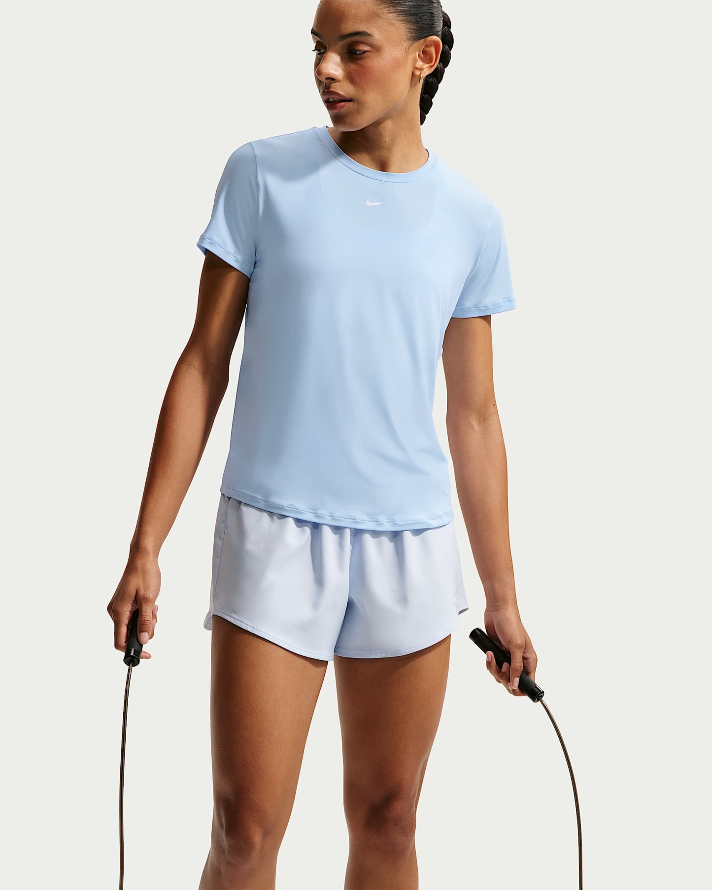 Nike One Classic Dri-FIT Kısa Kollu Kadın Üstü - Hydrogen Blue/Beyaz