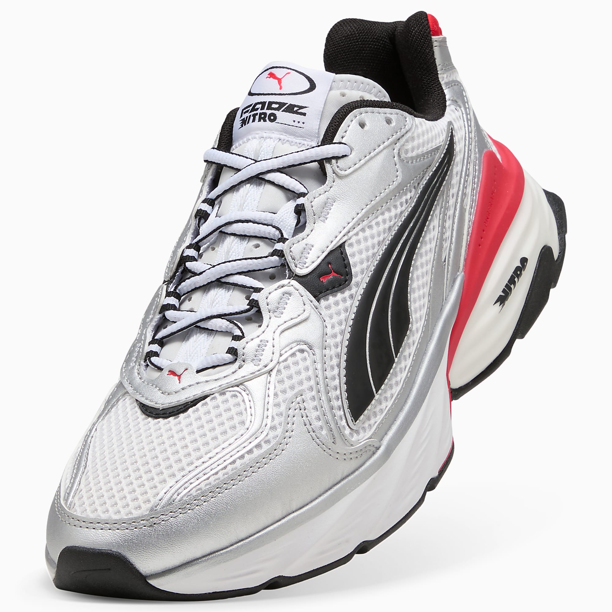 PUMA Fade UNISEX Ayakkabı - PUMA Silver-PUMA White-For All Time Red - 406203_12 - Görsel 8