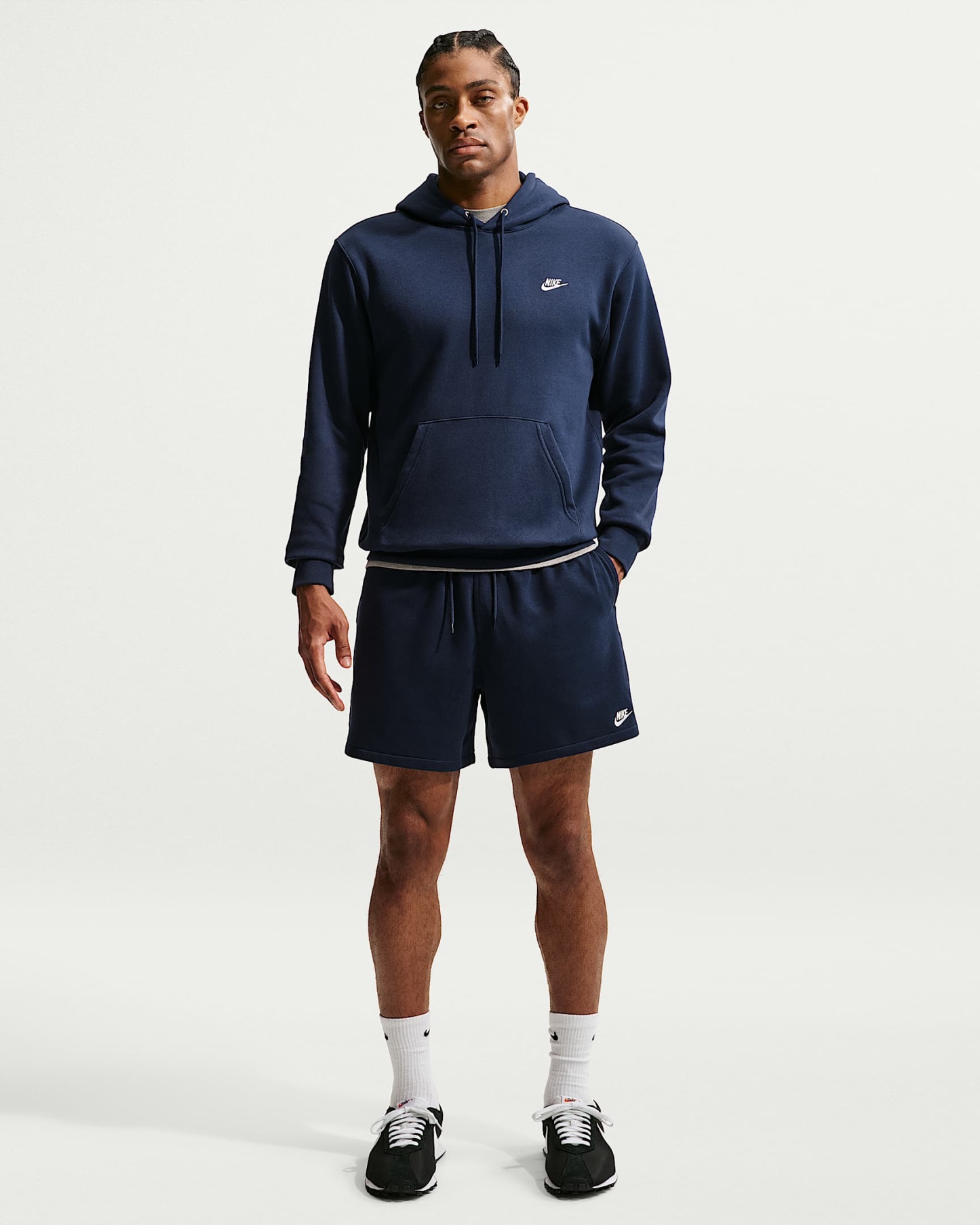 Nike Club Bol Kesimli Fransız Havlu Kumaşı Erkek Şortu - Obsidian/Obsidian/Beyaz