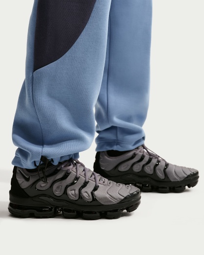 Nike Tech Renk Bloklu Açık Paçalı Fleece Erkek Eşofman Altı - Work Blue/Thunder Blue/Siyah