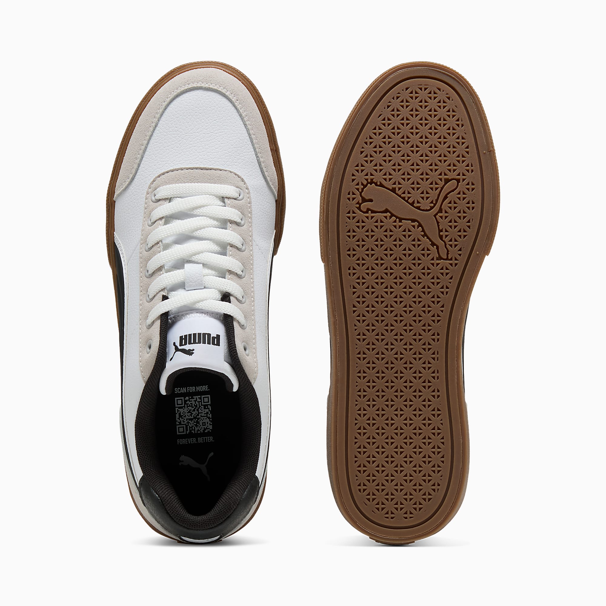 Court Ever UNISEX Ayakkabı - Puma White-Puma Black - 407186_02 - Görsel 4