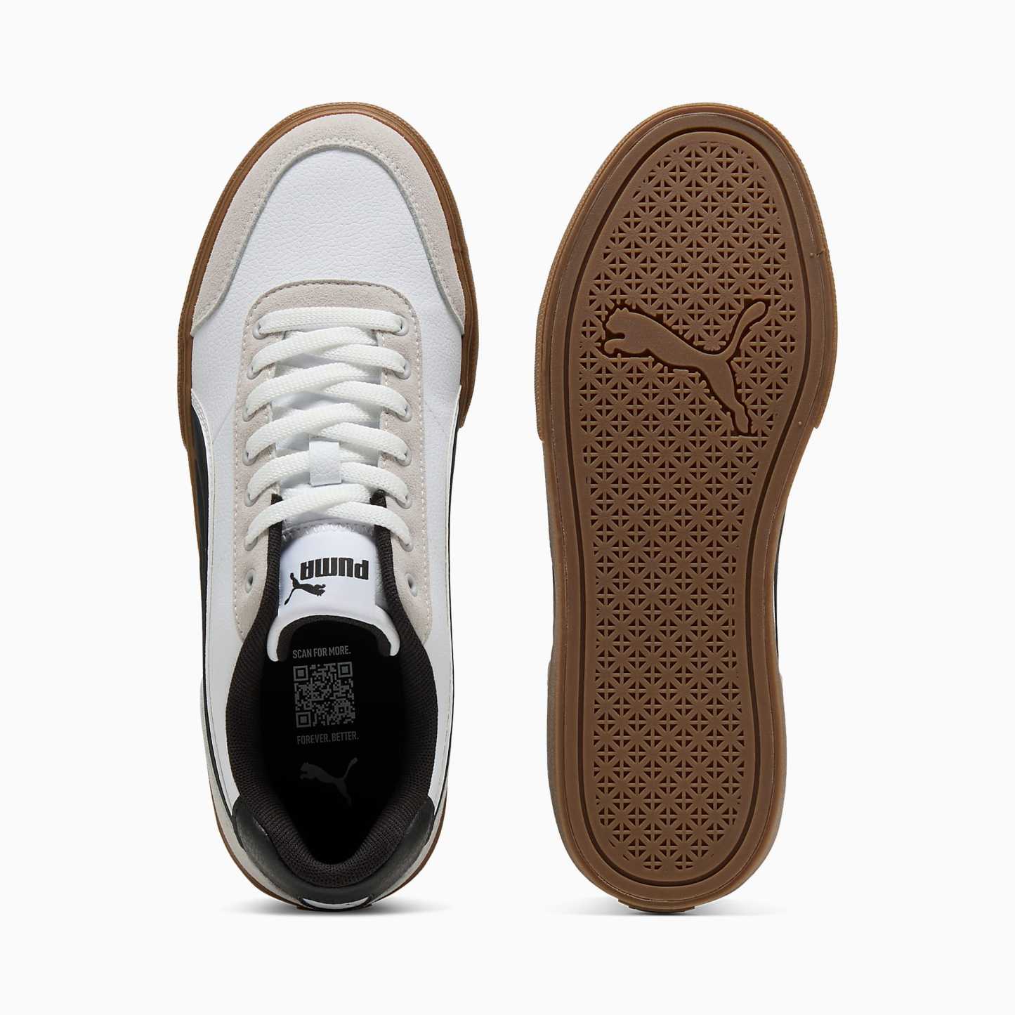 Court Ever UNISEX Ayakkabı - Puma White-Puma Black - 407186_02 - Görsel 4