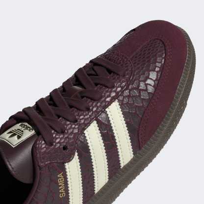 SAMBA OG YILAN DESENLİ AYAKKABI - Maroon / Cream White / Gold Metallic - IH3979 - Görsel 8