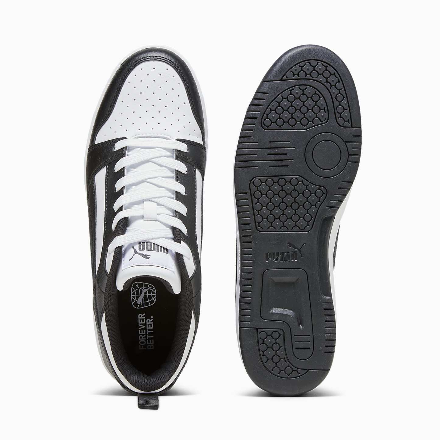 Rebound V6 Low UNISEX Ayakkabı - Puma White-Puma Black-Puma White - 406388_01 - Görsel 6