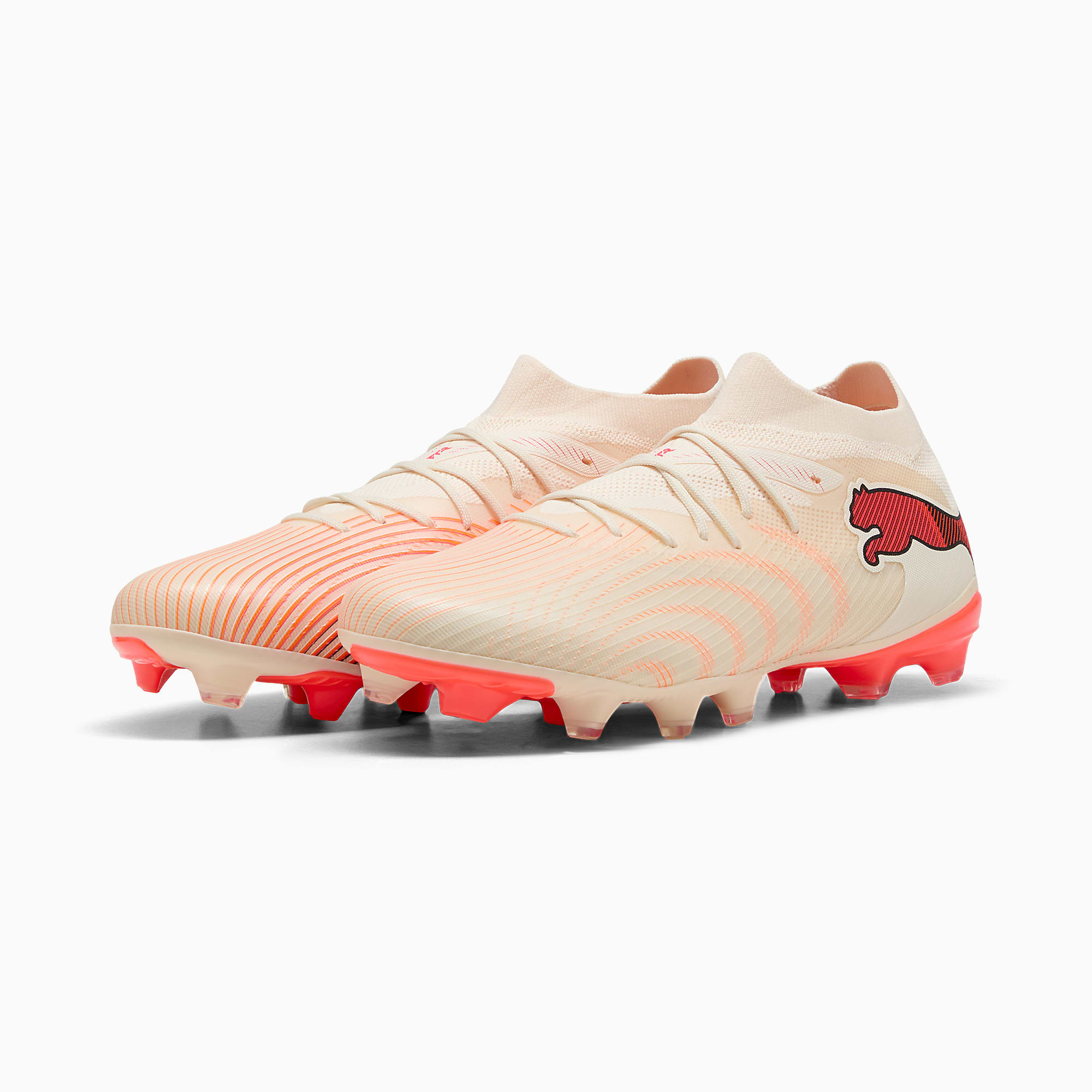 FUTURE 9 MATCH FG/AG UNISEX Krampon - Sugared Almond-PUMA White-Ultra Red-PUMA Black - 109135_01 - Görsel 2
