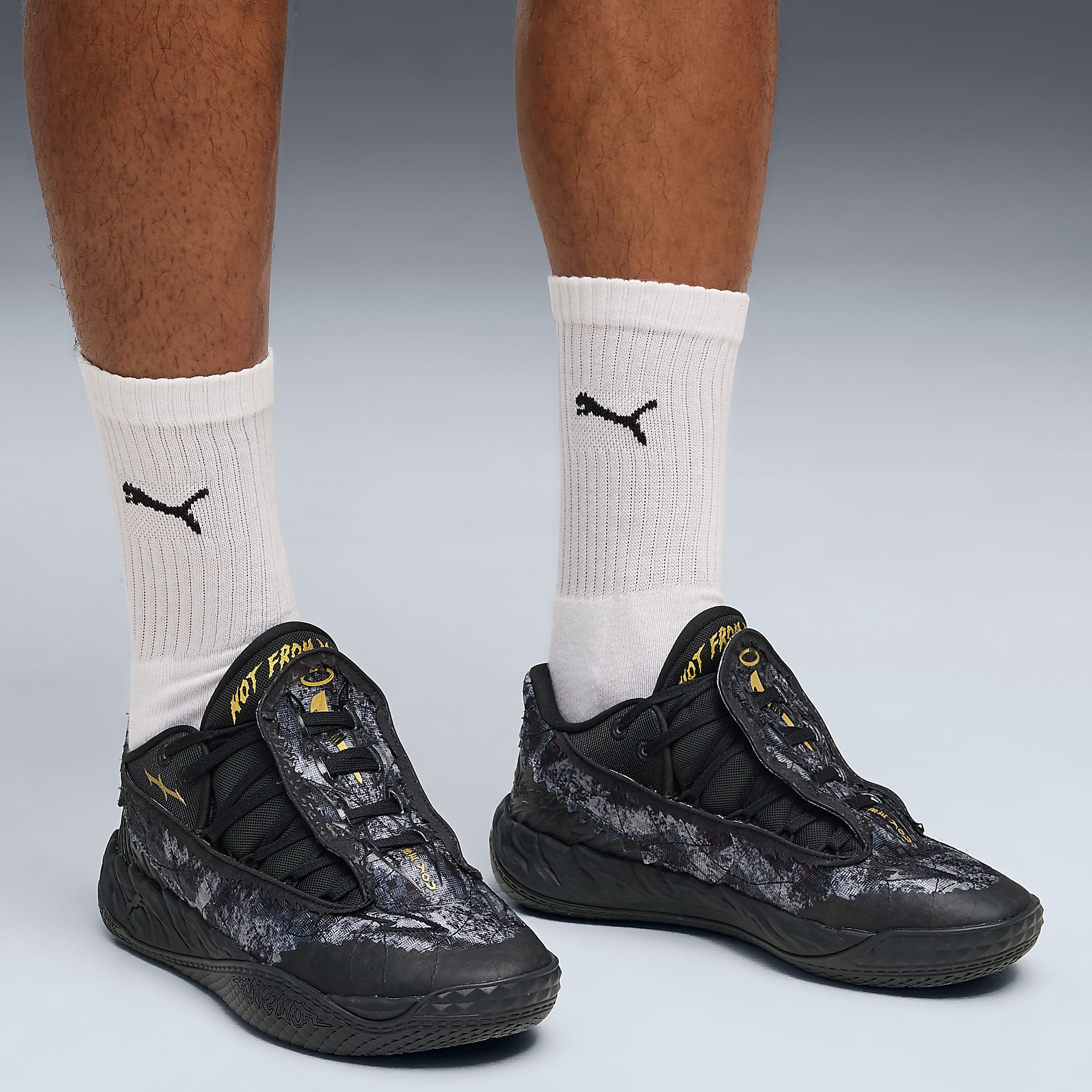 MB.05 Lo Team UNISEX Basketbol Ayakkabısı - PUMA Black-Moody Gray - 313266_04 - Görsel 2