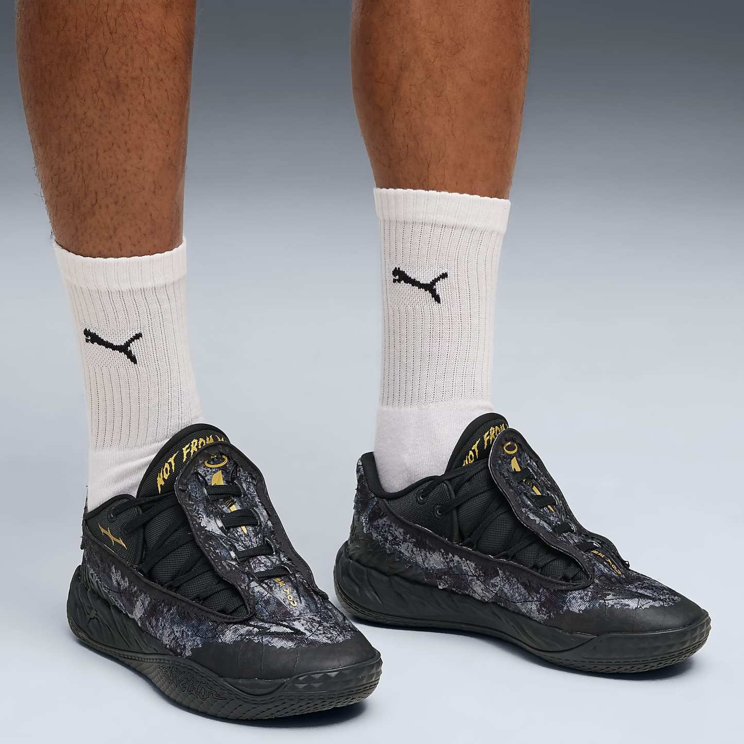 MB.05 Lo Team UNISEX Basketbol Ayakkabısı - PUMA Black-Moody Gray - 313266_04 - Görsel 2