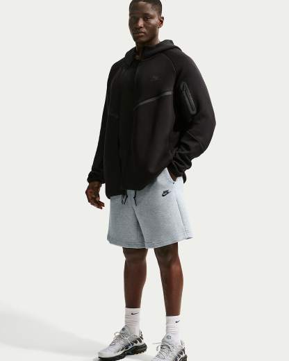 Nike Tech Fleece Erkek Şortu - Dark Grey Heather/Siyah