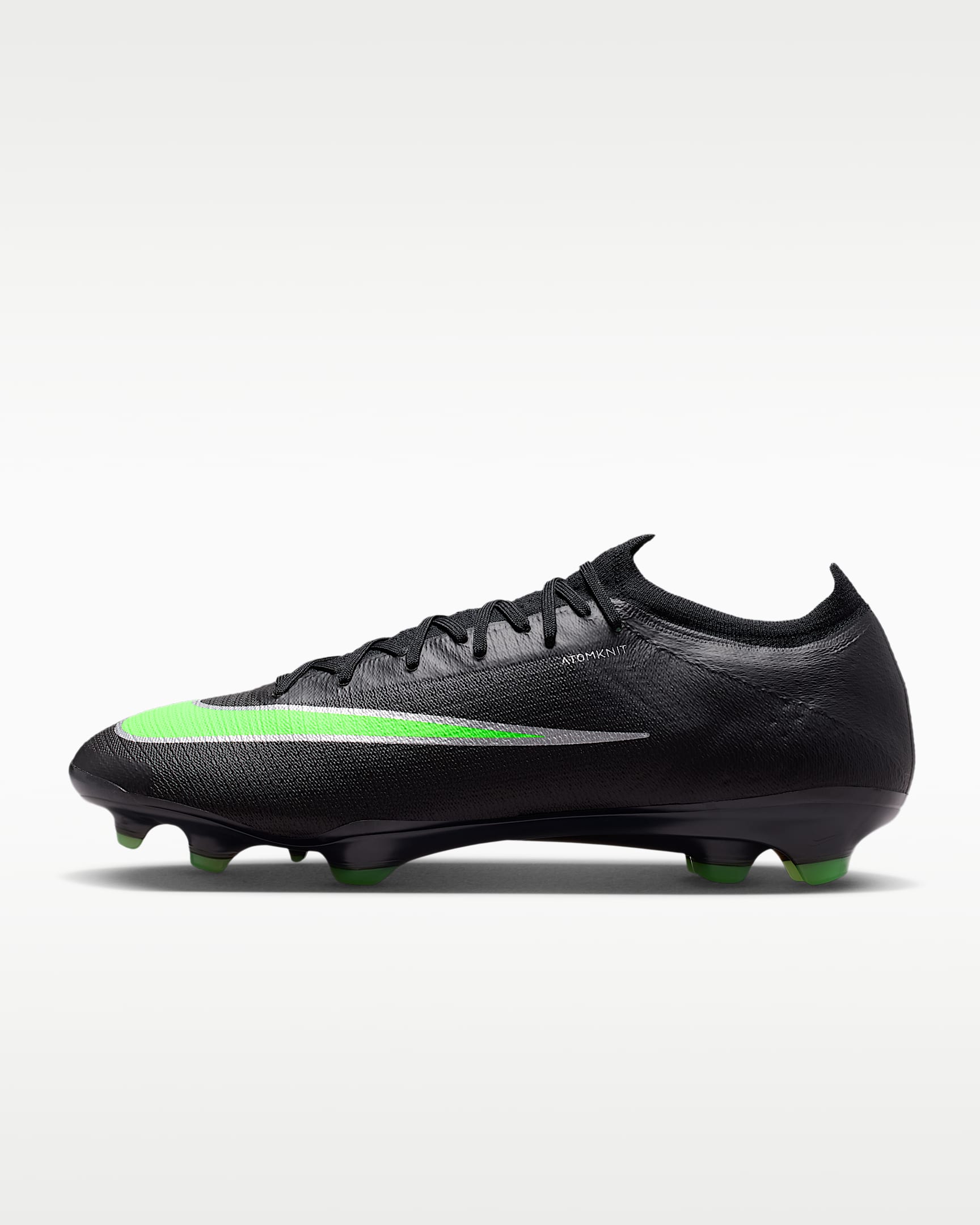 Nike Mercurial Vapor 17 Elite Düşük Bilekli Kuru Çim Zemin Kramponu - Siyah/Siyah/Illusion Green