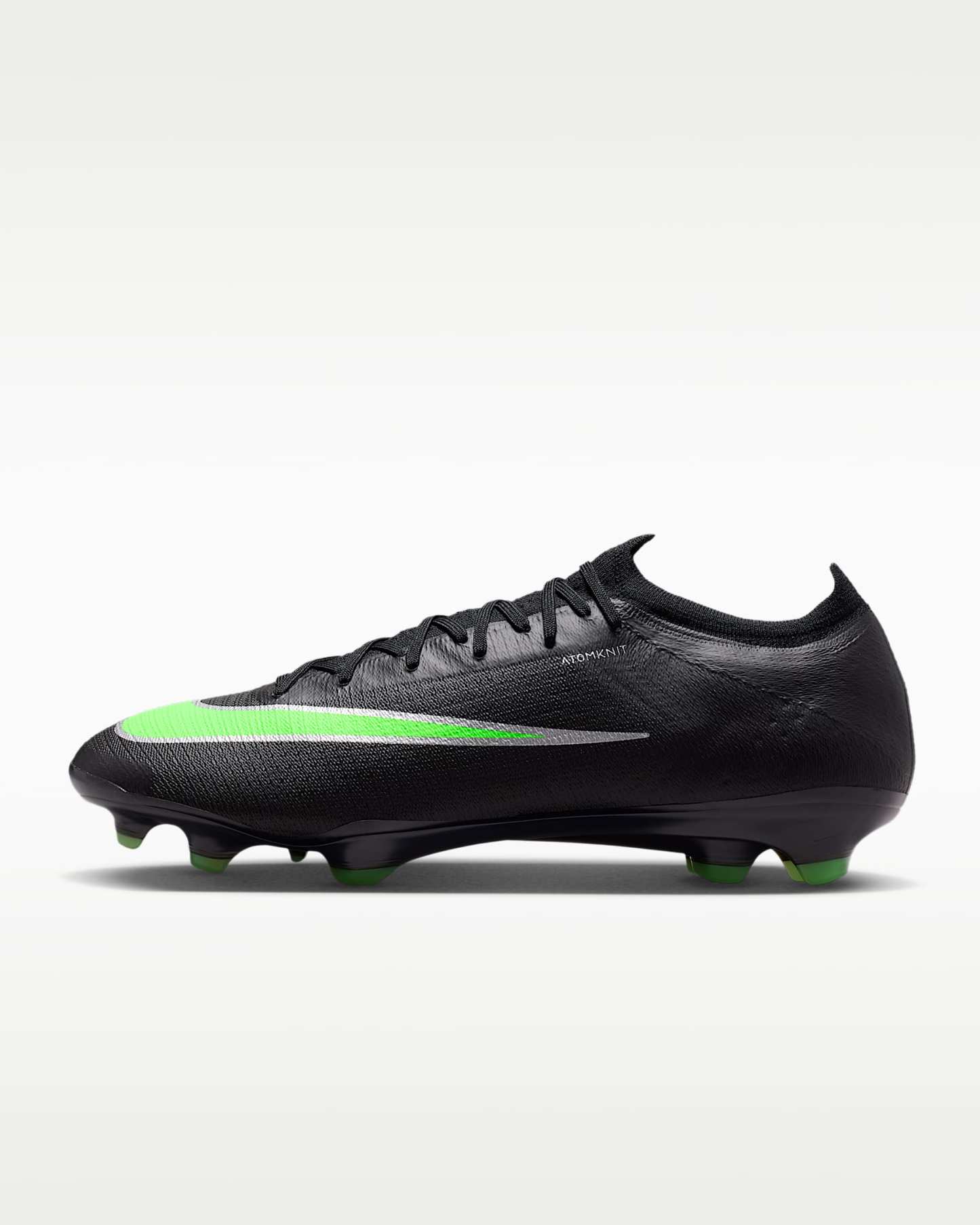 Nike Mercurial Vapor 17 Elite Düşük Bilekli Kuru Çim Zemin Kramponu - Siyah/Siyah/Illusion Green