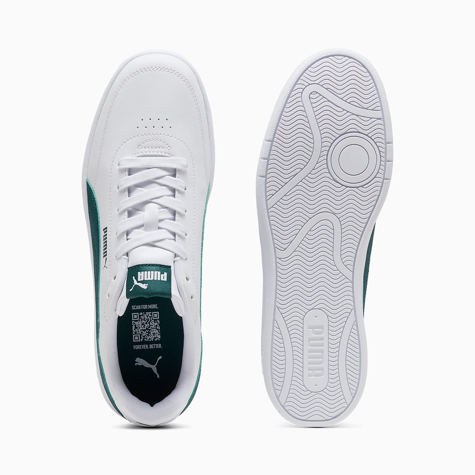 Court CLASSIC Clean UNISEX Ayakkabı - PUMA White-Dark Green - 402223_24 - Görsel 4