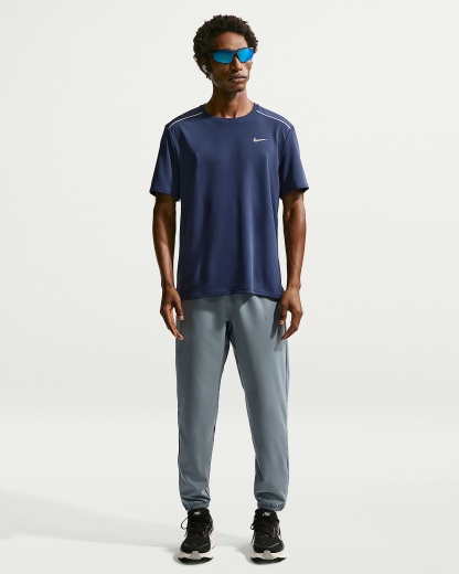 Nike Miler Dri-FIT Kısa Kollu Erkek Koşu Üstü - Midnight Navy/Obsidian