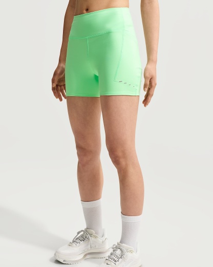 Nike Swift Yüksek Belli 10 cm Sıkı Kesimli Cepli Kadın Koşu Şortu - Illusion Green