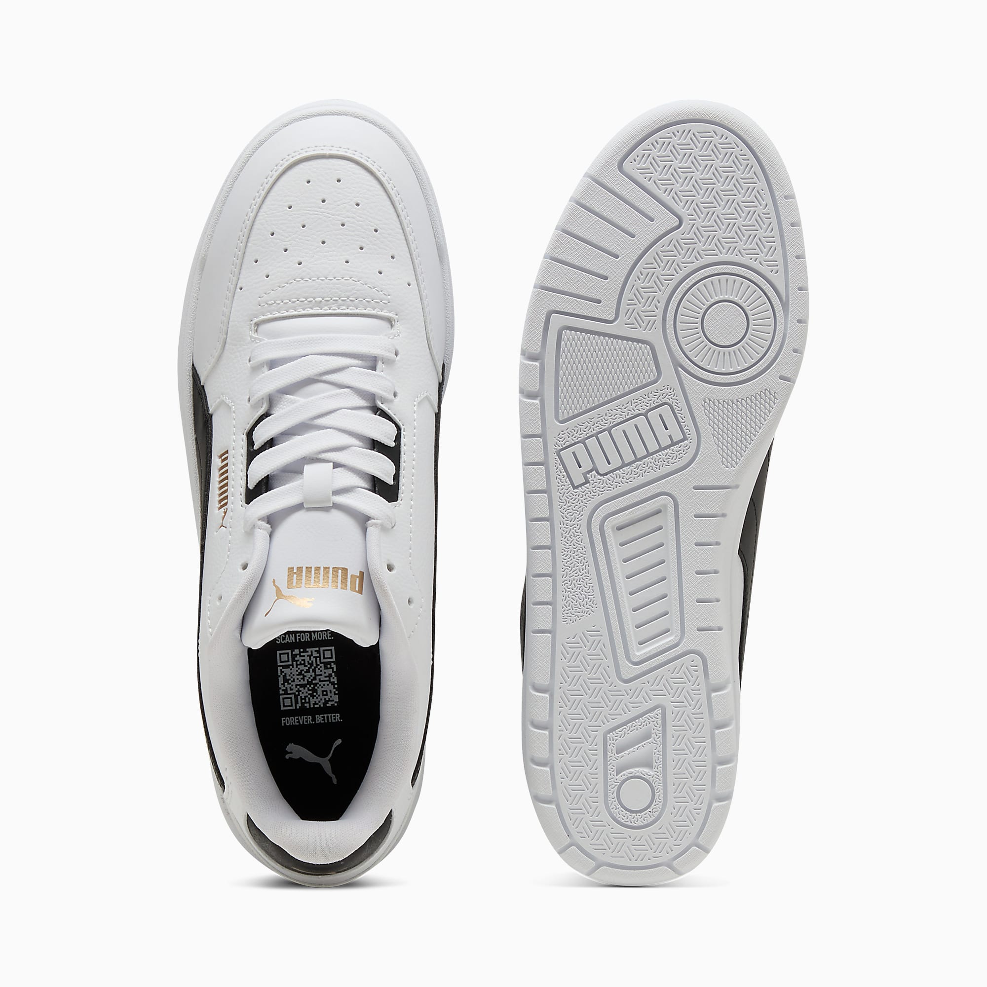 Shuffle Downtown UNISEX Ayakkabı - PUMA White-PUMA Black-PUMA Gold - 402596_02 - Görsel 4