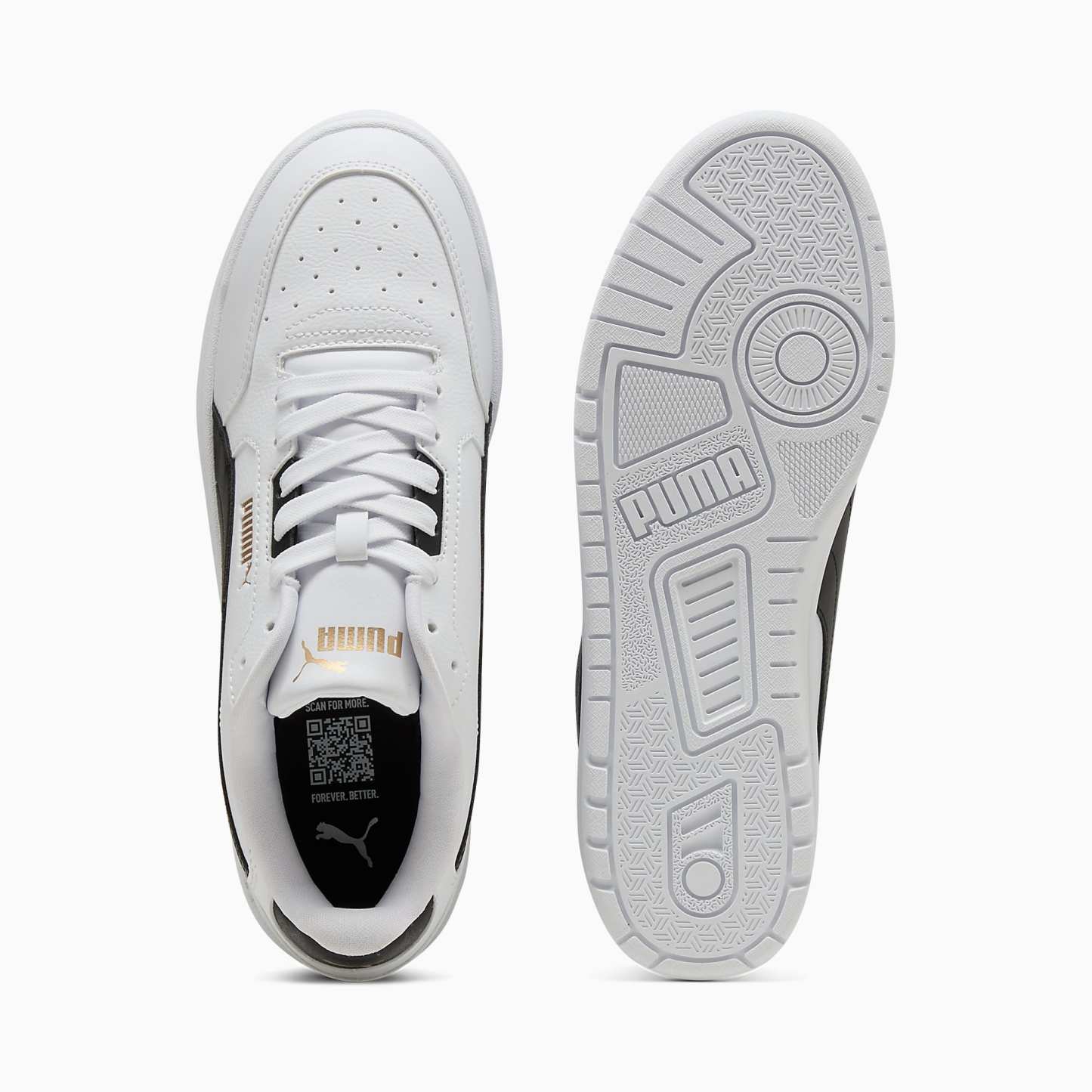 Shuffle Downtown UNISEX Ayakkabı - PUMA White-PUMA Black-PUMA Gold - 402596_02 - Görsel 4