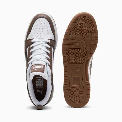 Rebound V6 Low UNISEX Ayakkabı - PUMA White-Flat Bronze-Gum - 406388_59 - Görsel 4