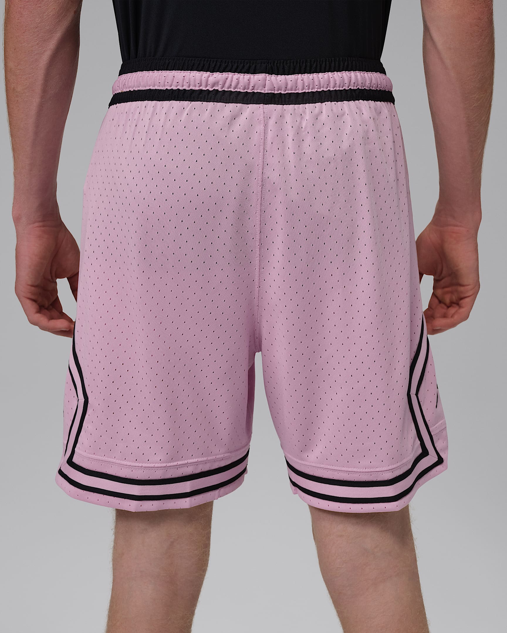 Jordan Sport Dri-FIT 18 cm Mesh Diamond Erkek Şortu - Iced Carmine/Siyah/Siyah