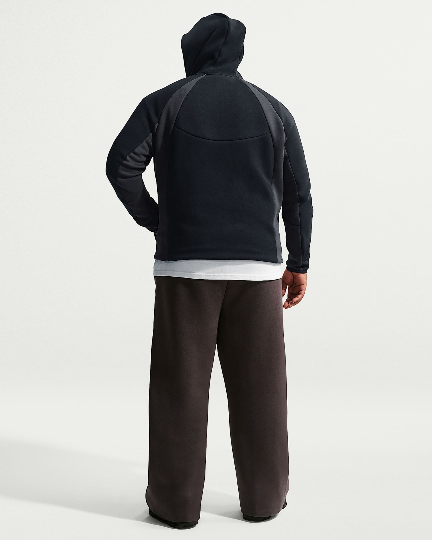 Nike Tech Renk Bloklu Tam Boy Fermuarlı Fleece Windrunner Erkek Ceketi - Siyah/Anthracite/Siyah