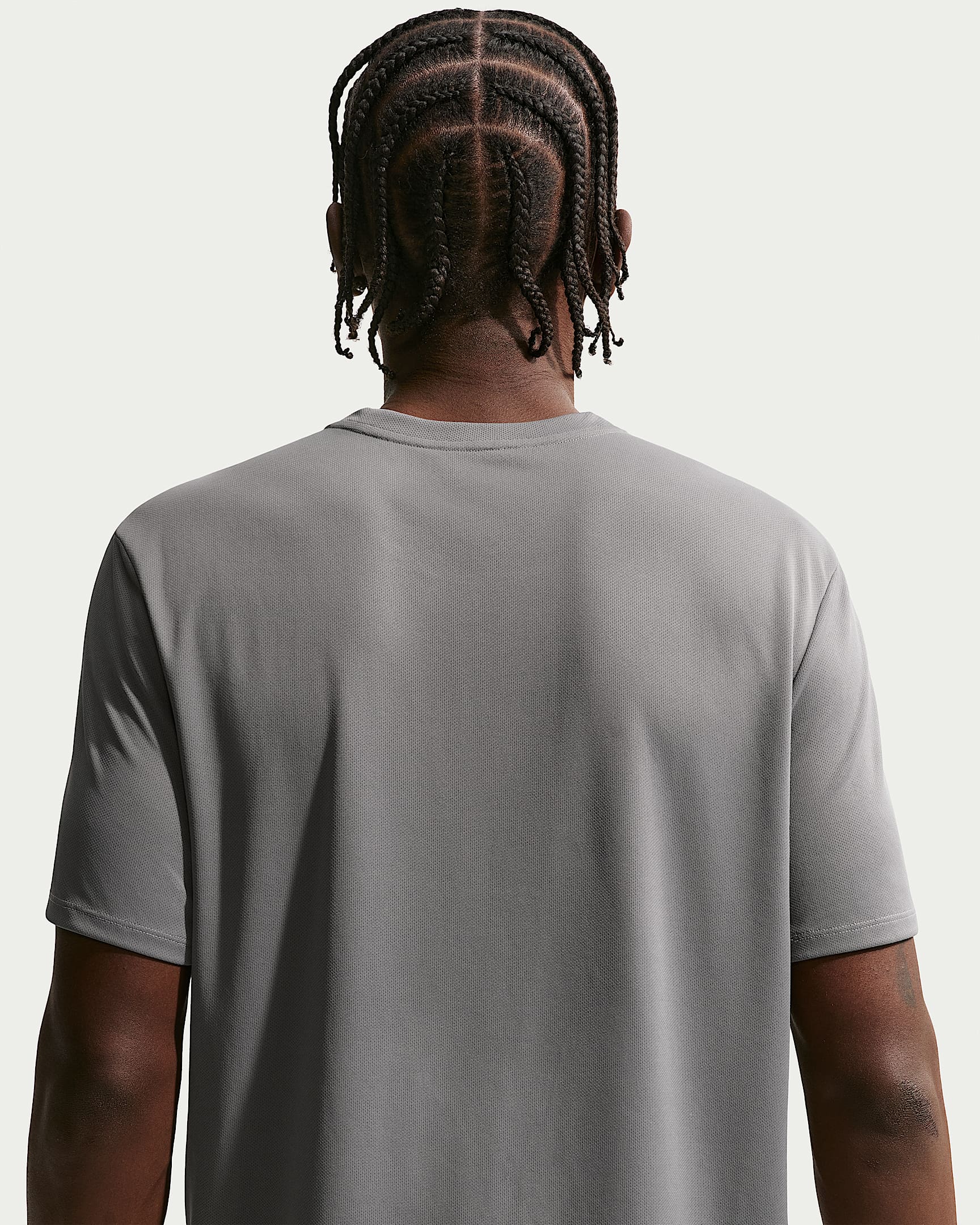 Nike Miler Dri-FIT Kısa Kollu Erkek Koşu Üstü - Smoke Grey/Iron Grey