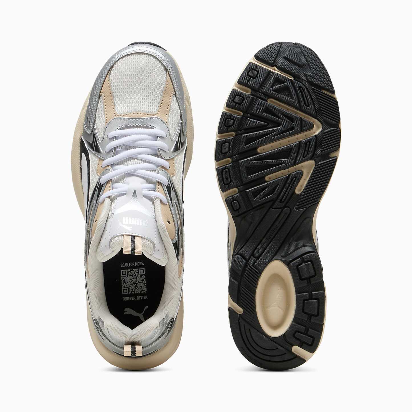 MILENIO Tech UNISEX Ayakkabı - Warm White-PUMA White-PUMA Silver - 402623_03 - Görsel 4