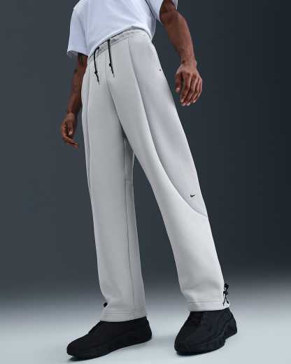 Nike Tech Renk Bloklu Açık Paçalı Fleece Erkek Eşofman Altı - Light Silver/Light Smoke Grey/Siyah