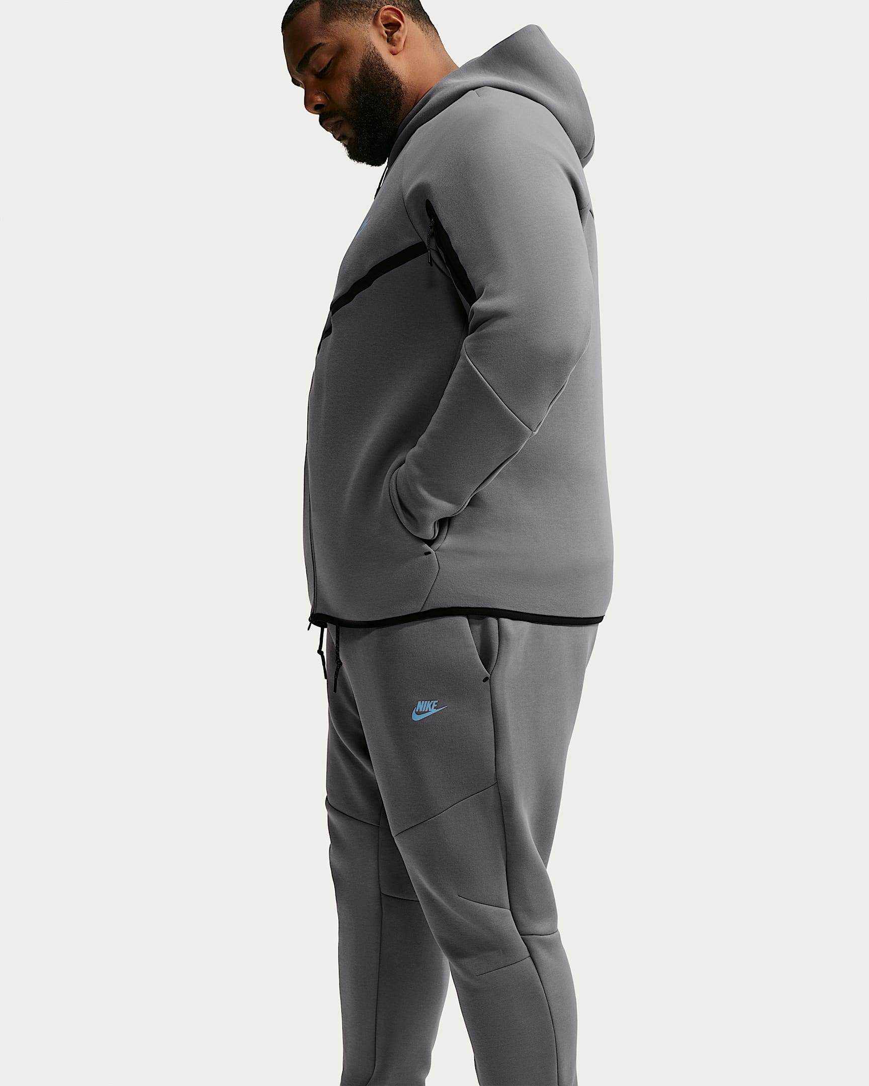 Nike Tech Fleece Erkek Jogger'ı - Smoke Grey/Football Blue