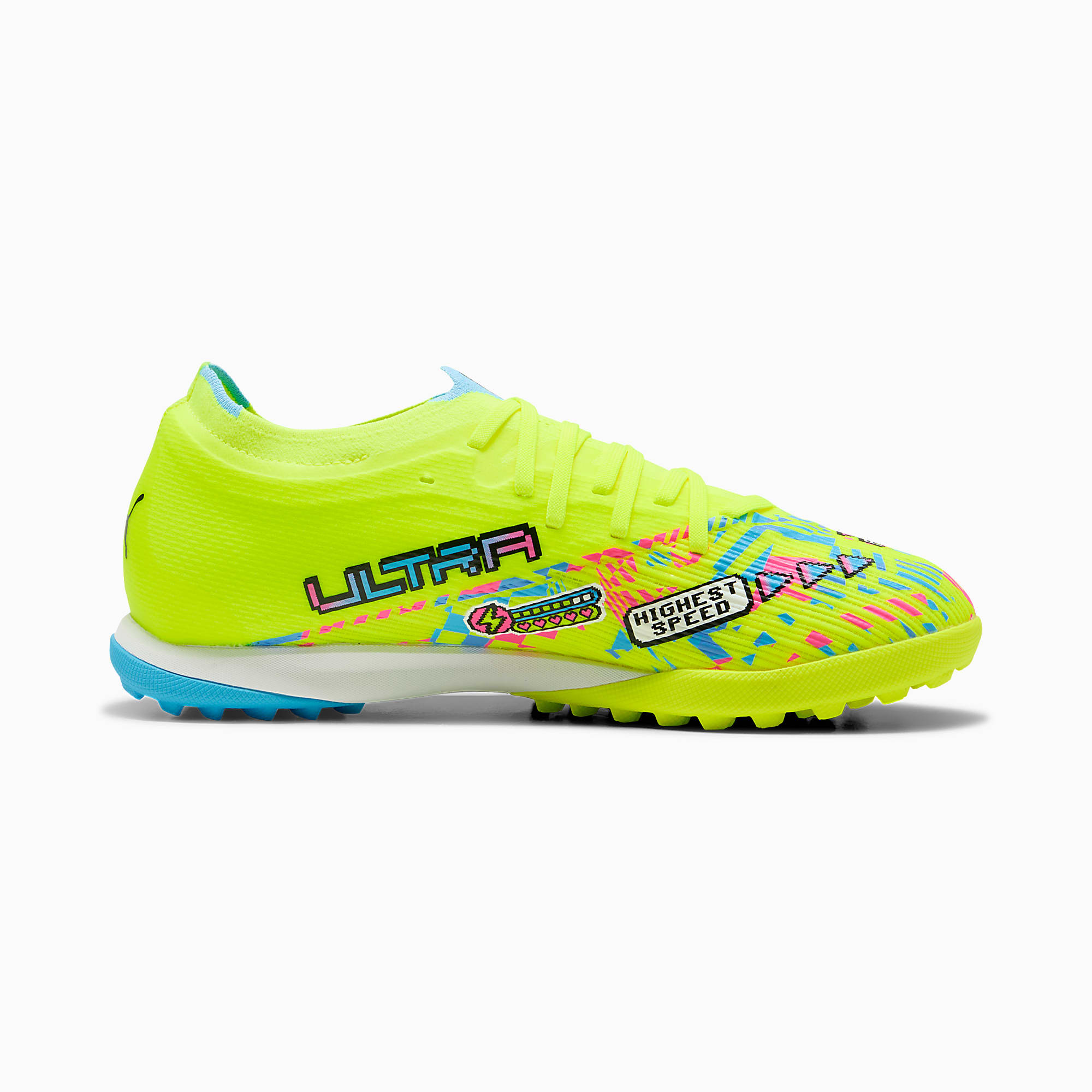 ULTRA NITRO™ 7 MATCH ADVANCED LEVEL TT UNISEX Krampon - PUMA White-Blue Glimmer-Pink Glimmer-Yellow Alert - 109242_01 - Görsel 5