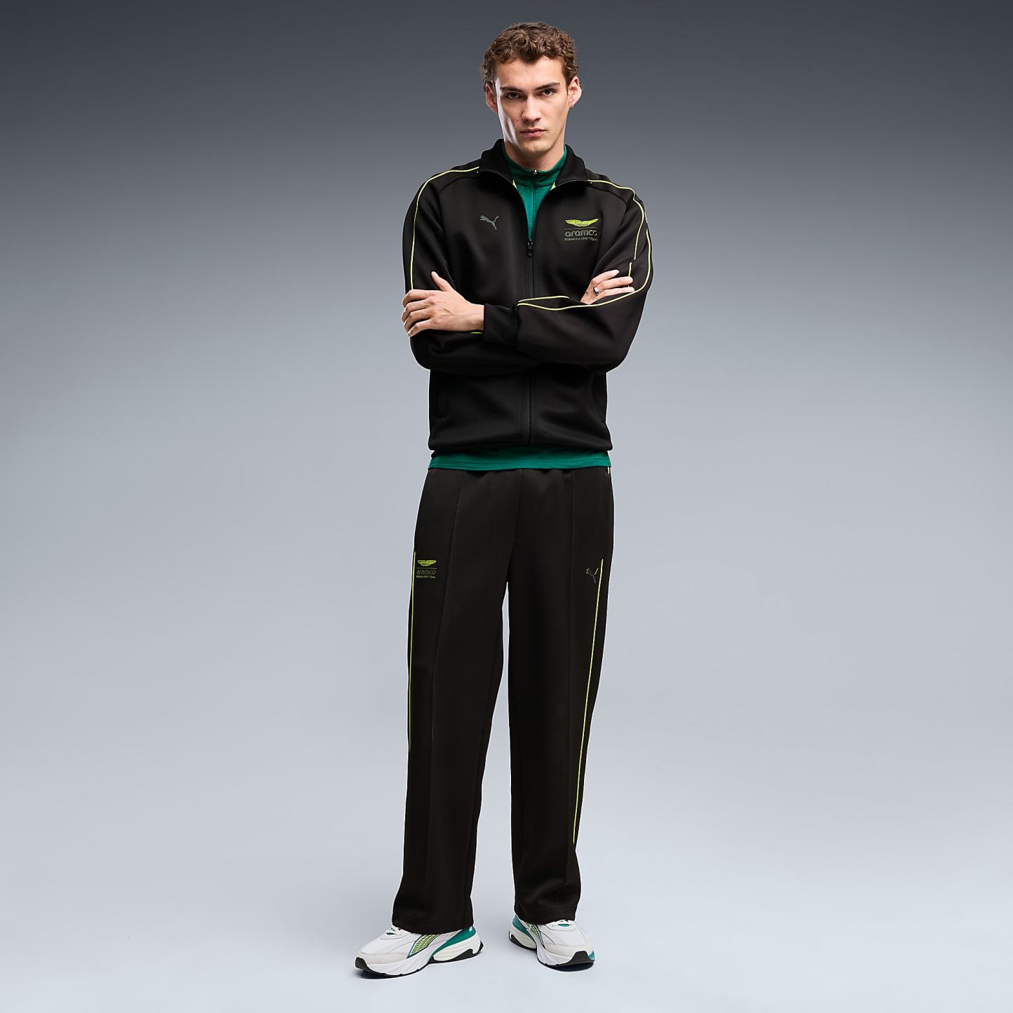 PUMA x ASTON MARTIN ARAMCO F1® TEAM Fade UNISEX Ayakkabı - PUMA White-Lime Shimmer - 309354_02 - Görsel 3