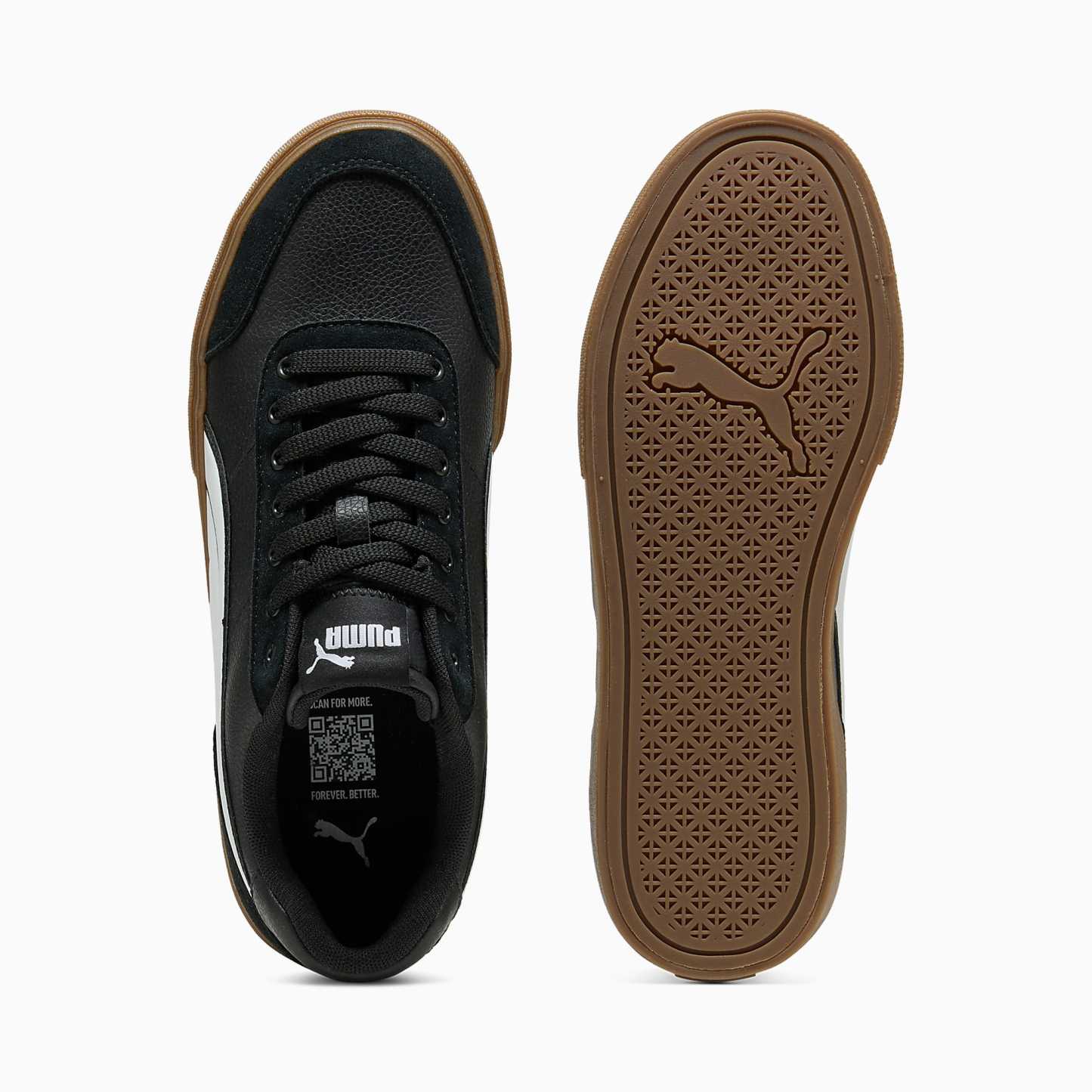 Court Ever UNISEX Ayakkabı - Puma Black-Puma White-Gum - 407186_01 - Görsel 4