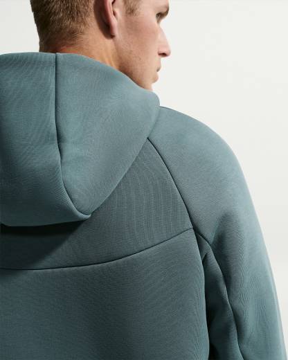 Nike Tech Fleece Windrunner Tam Boy Fermuarlı Erkek Ceketi - Mineral Slate/Siyah