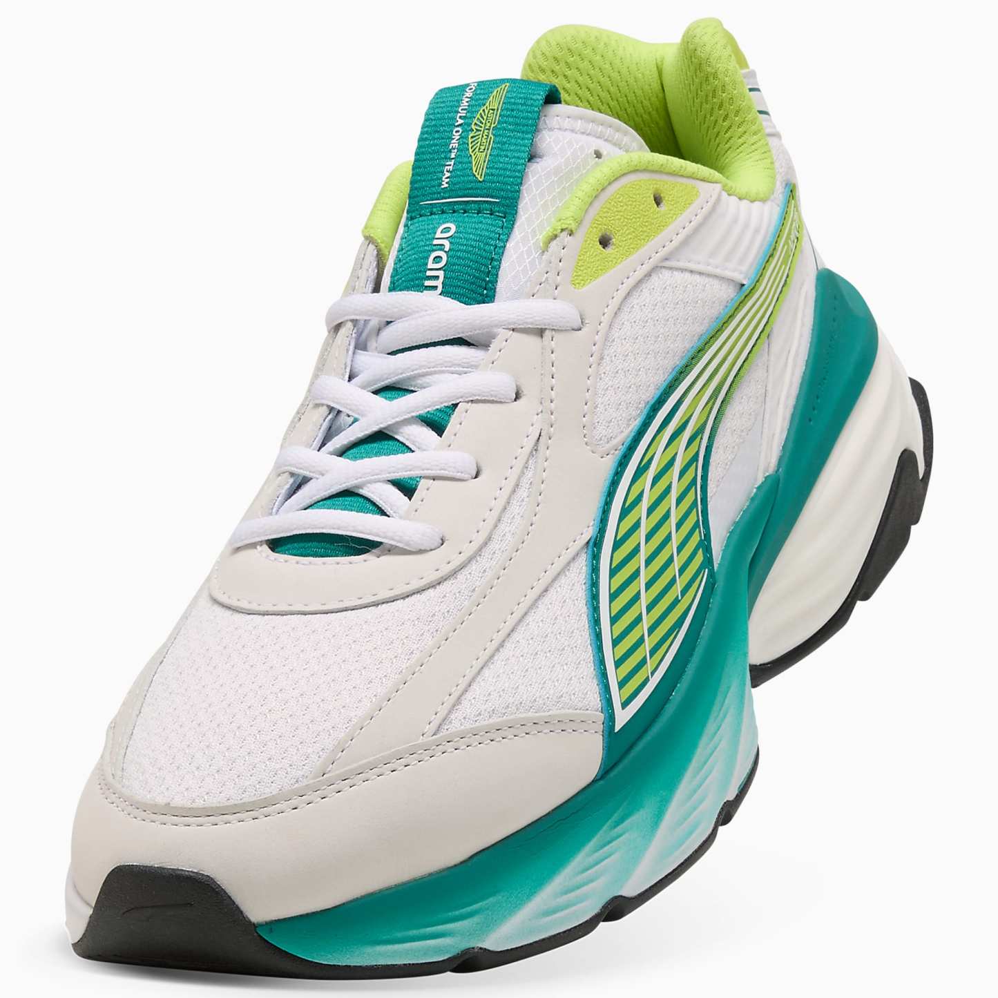 PUMA x ASTON MARTIN ARAMCO F1® TEAM Fade UNISEX Ayakkabı - PUMA White-Lime Shimmer - 309354_02 - Görsel 8