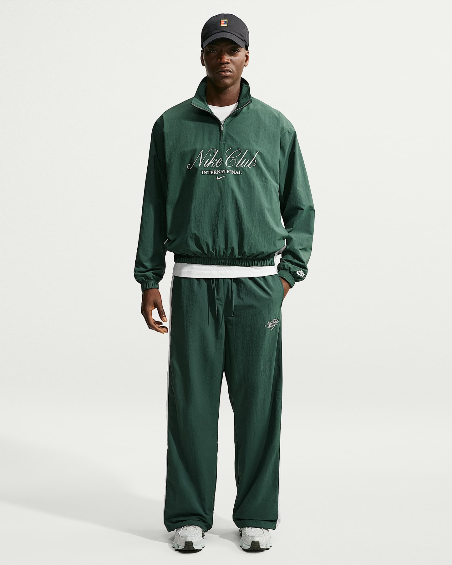 Nike Club Yarım Fermuarlı Erkek Ceketi - Fir/Phantom/Phantom
