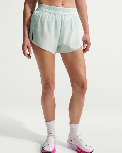 Nike AeroSwift Dri-FIT ADV Normal Belli 8 cm Slip Astarlı Kadın Koşu Şortu - Barely Green/Siyah