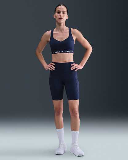 Nike Indy Yüksek Destekli Pedli Ayarlanabilir Kadın Spor Sütyeni - Midnight Navy