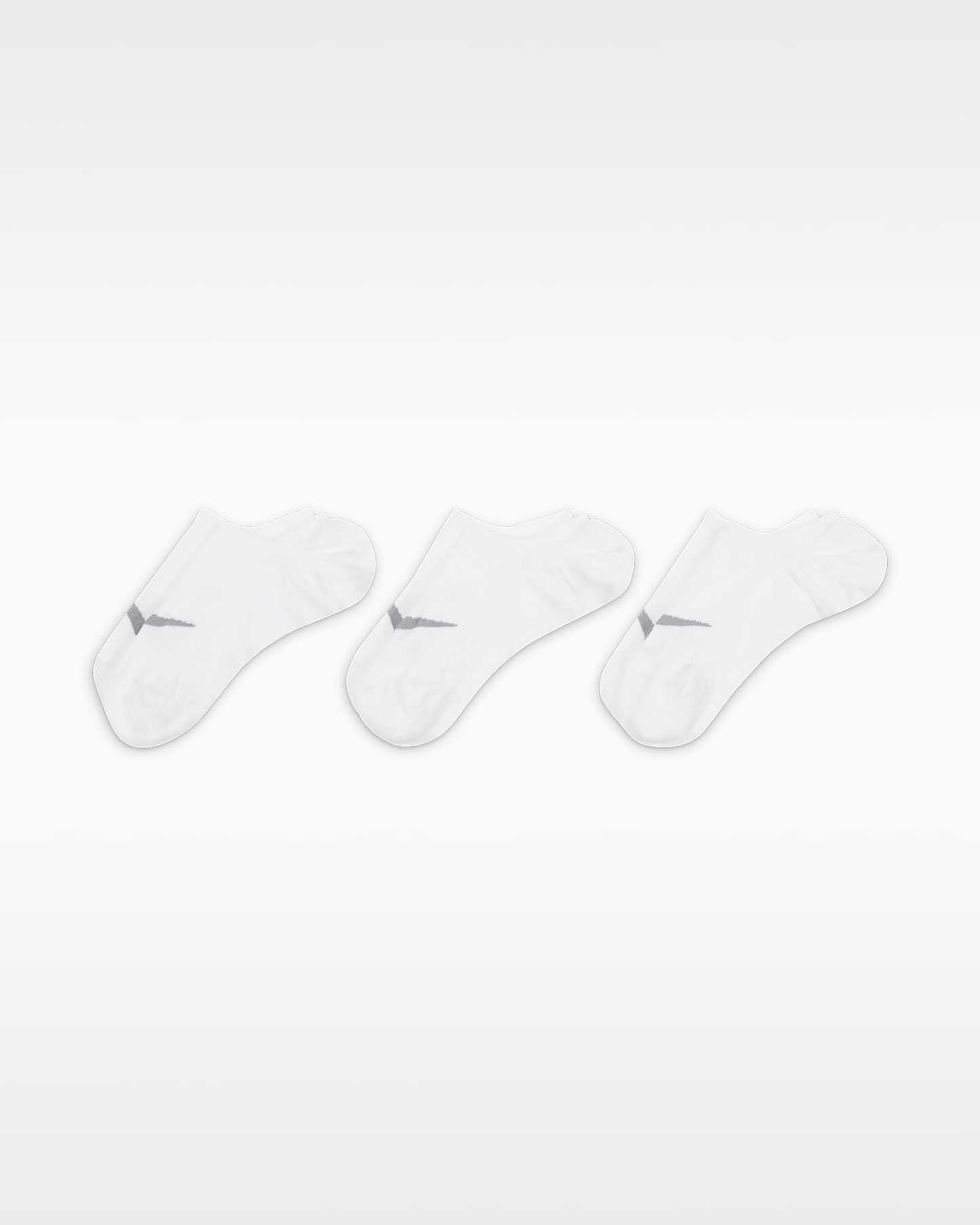 Nike Everyday Plus Lightweight Kadın Antrenman Babet Çorapları (3 Çift) - Beyaz/Wolf Grey