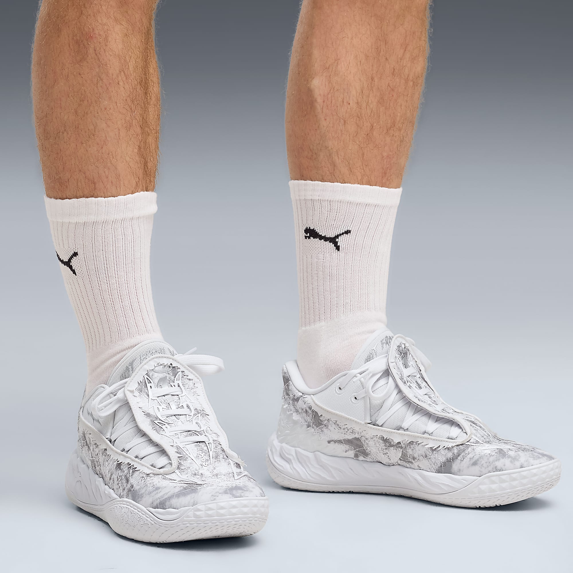 MB.05 Lo Team UNISEX Basketbol Ayakkabısı - PUMA White-Gray Echo - 313266_02 - Görsel 2
