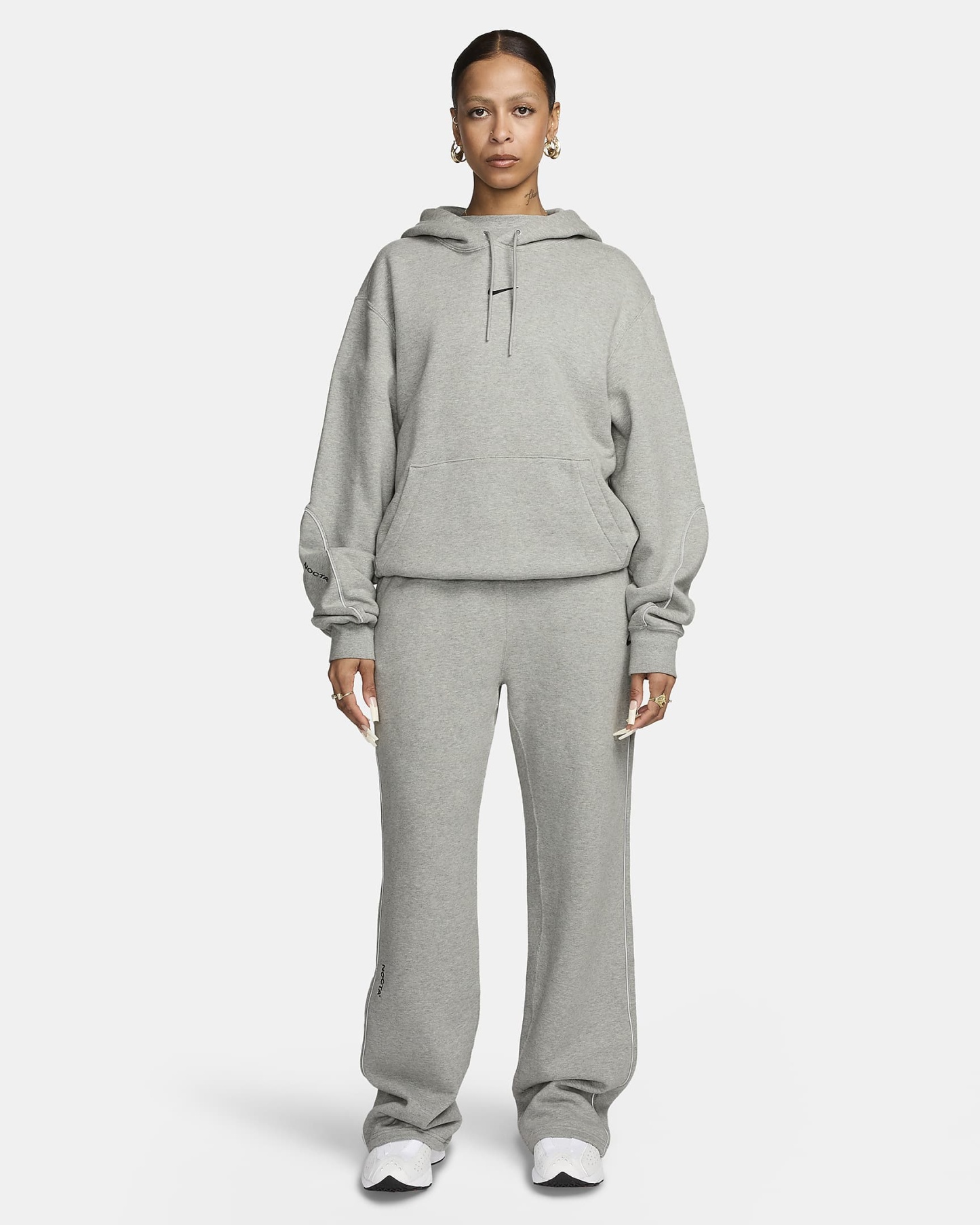 NOCTA NOCTA Fleece CS Açık Paçalı Eşofman Altı - Dark Grey Heather/Matte Silver/Siyah