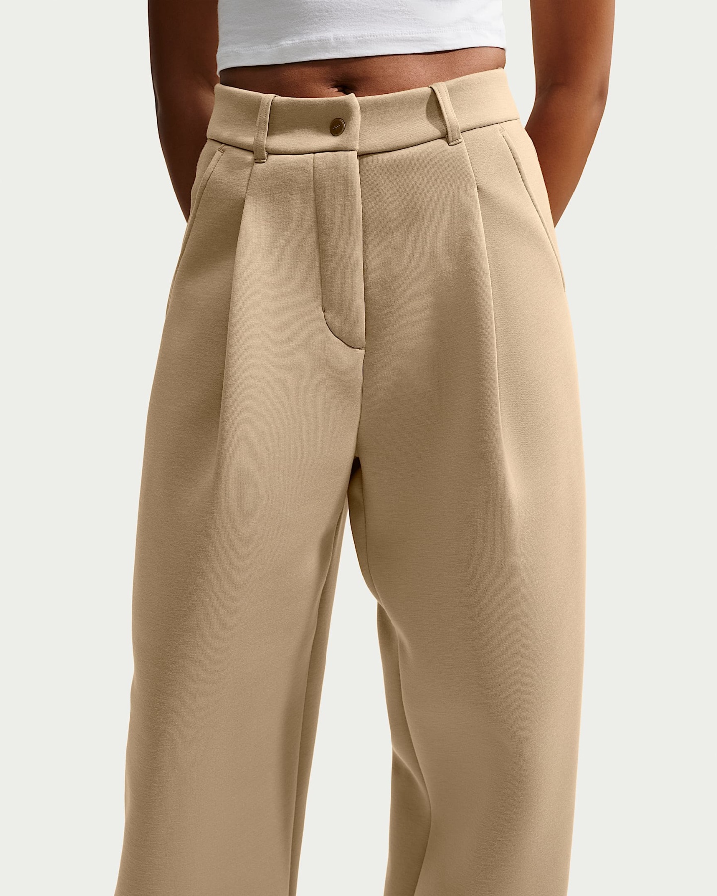 Nike Pregame Fleece Bol Kesimli Normal Belli Kadın Eşofman Altı - Parachute Beige/Parachute Beige