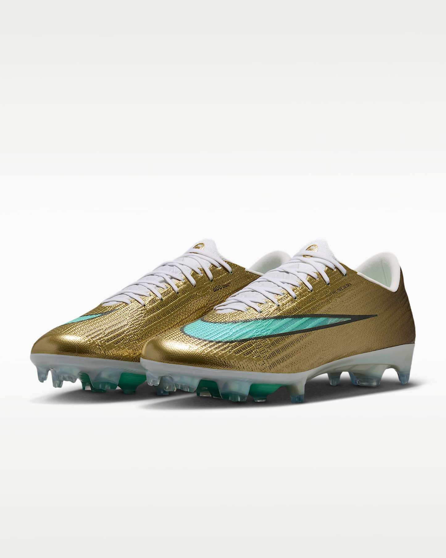 Nike Mercurial Superfly 11 Elite "Kylian Mbappé" Düşük Bilekli Kuru Çim Zemin Kramponu - Metallic Gold/Green Glow