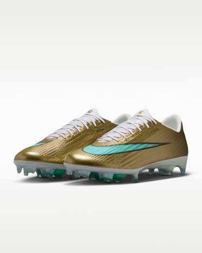 Nike Mercurial Superfly 11 Elite "Kylian Mbappé" Düşük Bilekli Kuru Çim Zemin Kramponu - Metallic Gold/Green Glow