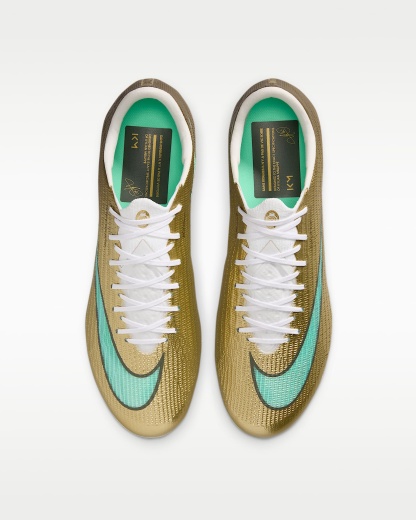 Nike Mercurial Superfly 11 Elite "Kylian Mbappé" Düşük Bilekli Kuru Çim Zemin Kramponu - Metallic Gold/Green Glow