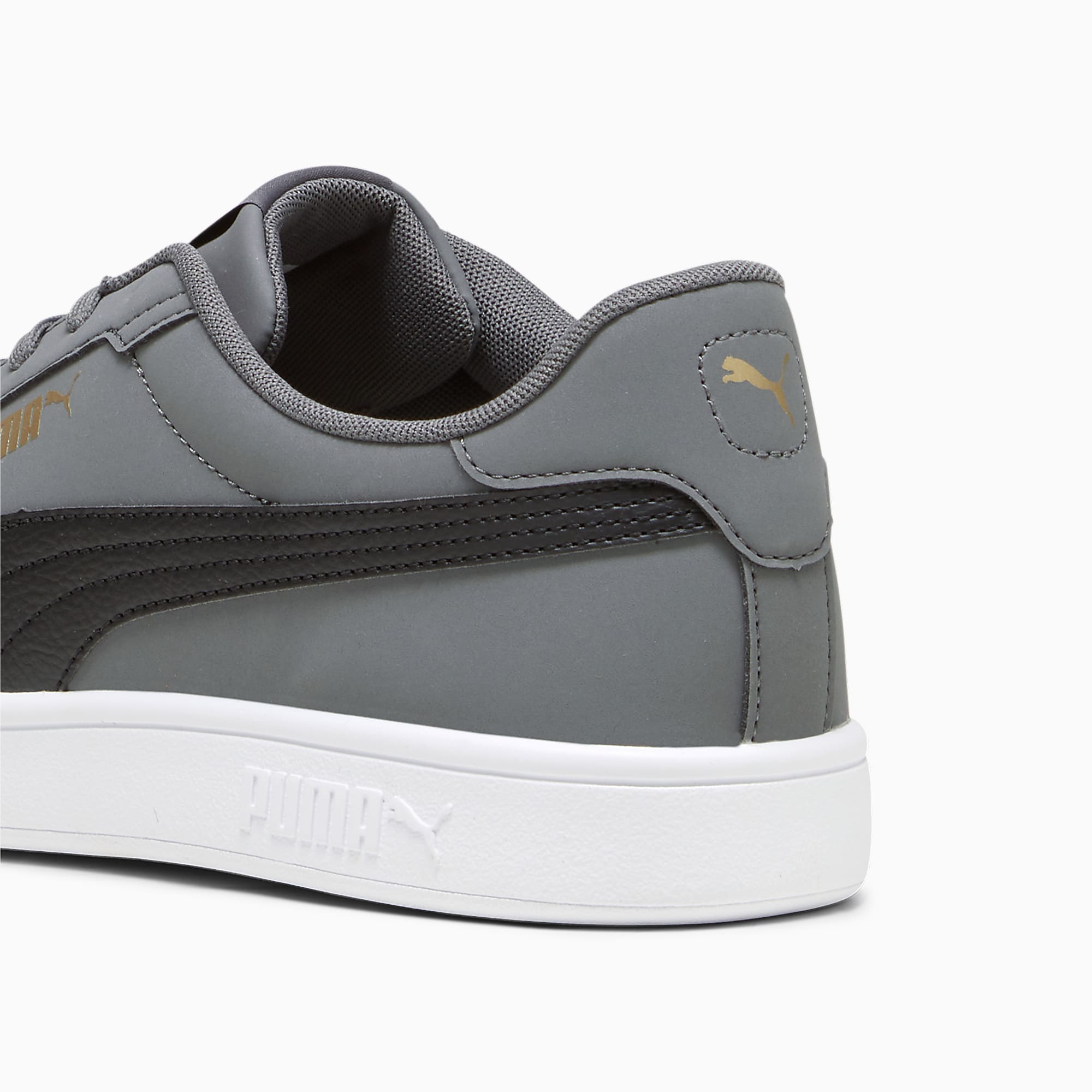 PUMA Smash 3.0 Buck Ayakkabı - Cool Dark Gray-PUMA Black-PUMA Gold-PUMA White - 392336_02 - Görsel 5